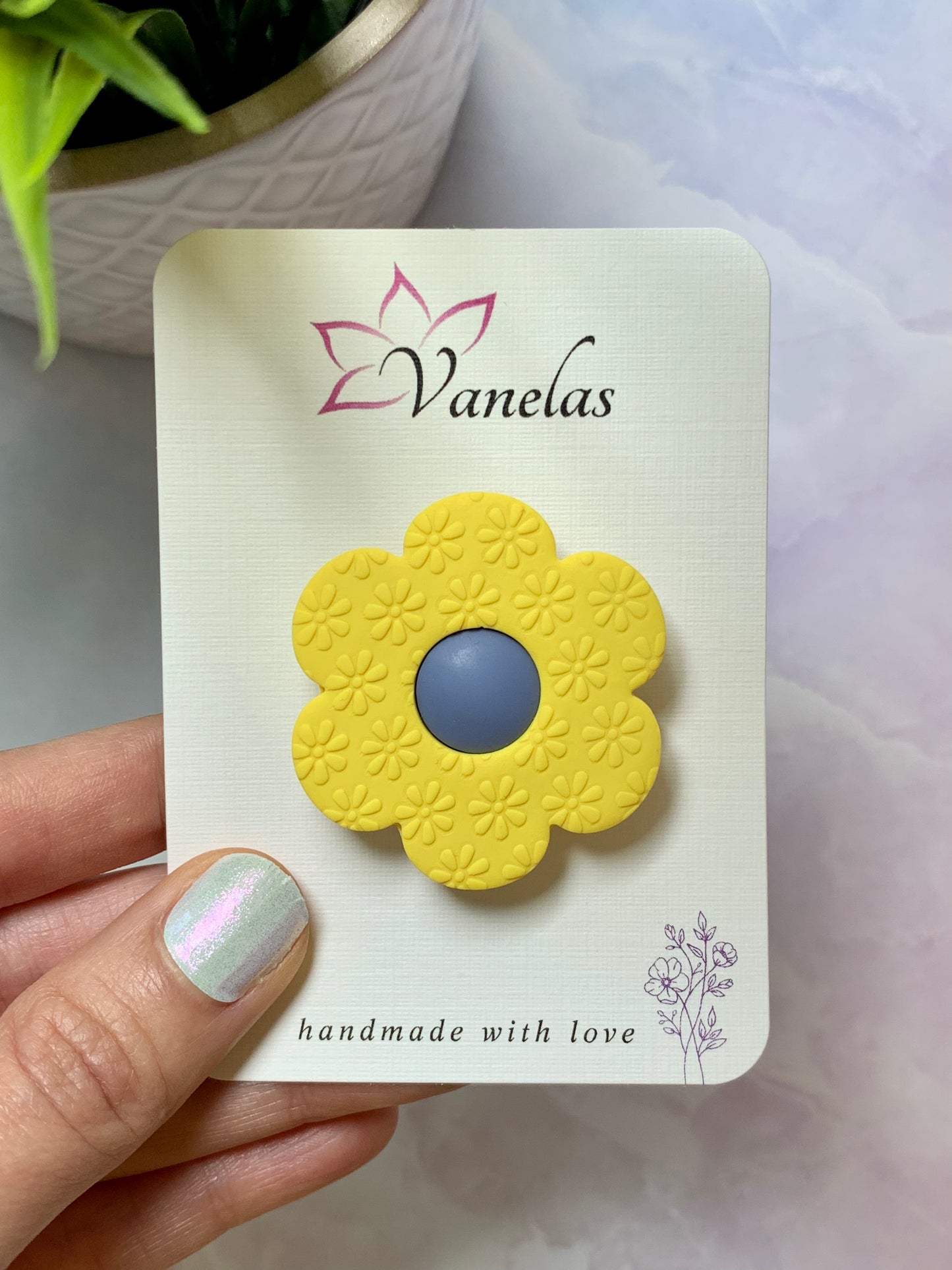 A002 Floral Magnet (Yellow)