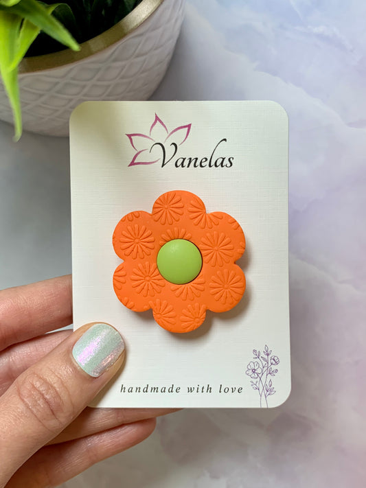 A001 Floral Magnet (Orange)